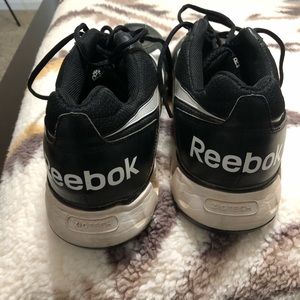 11.5 Reebok zags; black with white trim; used for umpiring; lots of life left